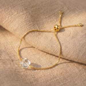 กำไลข้อมือควอตซ์สโมคกี้เคลือบทอง 18k, กำไลข้อมือมูนสโตนปรับขนาดได้, กำไลข้อมือพลอย, กำไลข้อมือผู้หญิง ของขวัญสำหรับเธอ - Product Image 5