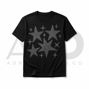 เสื้อยืดประดับเพชรแบบกำหนดเองสำหรับผู้หญิงผู้ชาย |   เสื้อยืดลายกราฟิกคริสตัลวิบวับ |   เสื้อยืดผ้าฝ้ายประดับคริสตัลแบบฮอตฟิกซ์ - Product Image 3