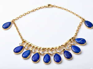 Elegante Collar de Perlas Naturales y Lapislázuli 2025, Plata de Ley 925, Chapado en Oro de 18K, Diseños de Joyería para Boda, Collar para Mujer de 16 Pulgadas - Product Image 2