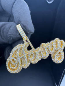 Bijoux Hip Hop de luxe plaqué or pendentif lettre glacé pour chaîne à maillons cubains pendentif lettre en diamant fantaisie en argent 925 - Product Image 2