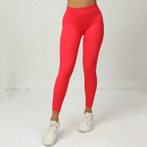Leggings de sport pour femmes avec logo personnalisé, dos en V, taille haute, sans couture, pour la remise en forme et le yoga - Product Image 3