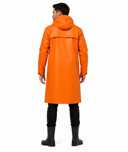 Custom Long Hooded Waterproof <b>Raincoat</b> PU PVC Windproof Outdoor Fishing Hiking Workwear Unisex OEM ODM Custom Logo LANEX IMPEX - Product Image 4