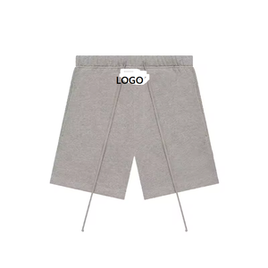 Men Letter Print Sport Shorts <b>Elastic</b> Waist Mid Rise Breathable Stretch Casual Pants - Product Image 1