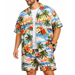 เสื้อเชิ้ตฮาวายชาย แขนสั้น พิมพ์ลายทั้งตัว สไตล์ลำลอง ใส่เที่ยวทะเล ไซส์ใหญ่พิเศษ - Product Image 1