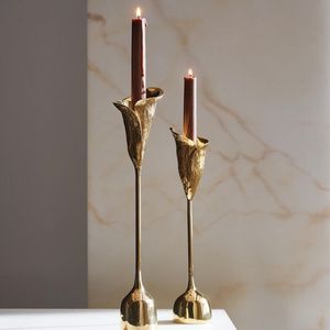Modern Tall Black Gold Candle Holder Iron Metal Taper Candlestick Stand Minimalist Home <b>Decor</b> Wedding <b>Table</b> Centerpiece - Product Image 6
