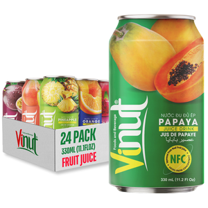 Jugo de Papaya al Por Mayor al Mejor Precio, 330 ml (11.1 oz), Fábrica VINUT Vietnam, Muestra y Diseño Gratis, Marca Privada, (OEM/ODM) - Product Image 1