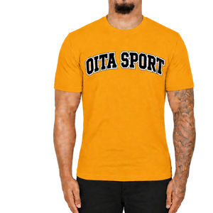 Amber <b>Orange</b> Fitted T <b>Shirt</b> for <b>Men</b> Short Sleeve Crew Neck Custom Printed Slim Fit Casual Cotton Tee Wholesale Streetwear Sports - Product Image 1