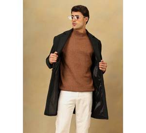 Pull côtelé à col montant pour homme, coupe ajustée, tricoté, OEM/ODM - Product Image 2