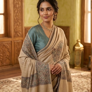 Écharpe châle en cachemire pour femme avec franges, motif floral, respirante, légère, pour l'hiver, à porter au quotidien - Product Image 6