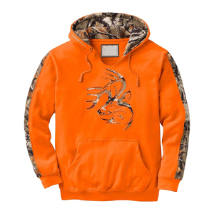 Sweat-shirt à capuche marron pour homme avec imprimé camouflage et panneaux aux manches, coupe classique, décontracté, pour l'automne - Product Image 3