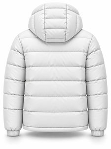 Veste matelassée à capuche blanche pour homme, imperméable, séchage rapide, logo personnalisé, coupe-vent, fermeture éclair, rembourrage en polyester, hiver, style décontracté chic - Product Image 2