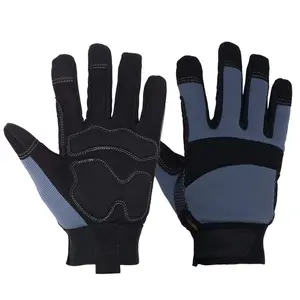 合成皮革Amara带背部Spadex柔软透气织物皮革工业安全驾驶组件工作手手套