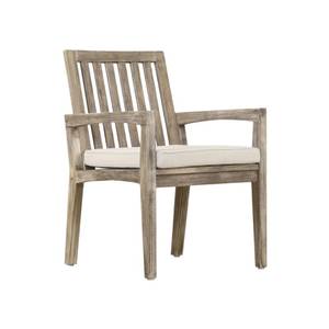 Chaise d'appoint en teck Savu Bristo pour extérieur, fauteuil de jardin en bois avec coussin pour hôtel, villa, terrasse - Product Image 1