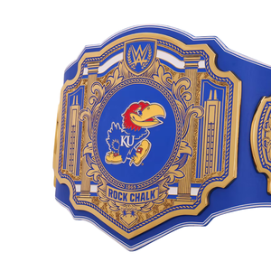 Cinturón de Campeonato de Lucha Libre Kansas Jayhawks Rock Chalk, Artículo Coleccionable Deportivo Personalizado de Alta Calidad - Product Image 2