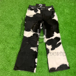 Pantalon évasé tendance 2026 pour homme en cuir véritable, coupe-vent, respirant, écologique, séchage rapide, haute qualité, élastique, style hip-hop - Product Image 3