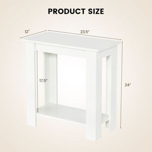 Comodino Moderno a 2 Ripiani con Mensola Portaoggetti, Tavolino Compatto Contemporaneo - Product Image 6