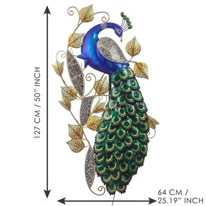 Estatuas de Metal de Pavo Real, Figuras Decorativas Tradicionales Indias para Fiestas, Esculturas para el Hogar, Oficina, Fiestas y Regalos - Product Image 2