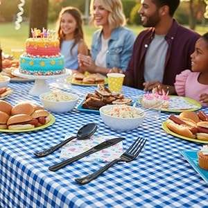 Juego de Cubiertos Desechables Ecológicos, Biodegradables, Resistentes al Agua y Libres de BPA, con Más de 100 Piezas para Fiestas - Product Image 3