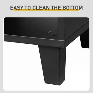 Zapatero Negro de 2 Puertas con 5 Compartimentos Abiertos y Panel Trasero de MDF, Tamaño 116*35.5*107cm - Product Image 6