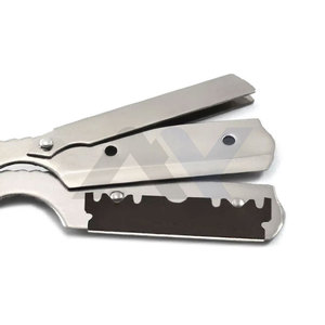 Navaja de Afeitar Plegable Premium de Acero Inoxidable para Hombre, de Alta Resistencia, con Mango de Madera Sólida, Proveedor OEM Personalizado - Product Image 4