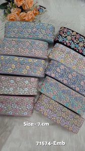 Encaje Floral Bordado de Voile Ecológico de Primera Calidad, Gran Ancho, para Prendas de Alta Costura, Bolsos, Manualidades y Decoración - Product Image 2