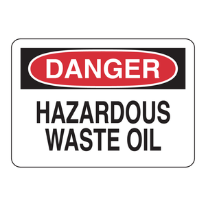 Panneau de signalisation Brady DANGER pour les déchets dangereux - Panneau d'avertissement industriel en ABS pour les zones de stockage d'huiles usagées - Product Image 2
