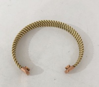 Brazalete de Latón con Diseño Clásico de Cuerda Trenzada, Accesorio de Joyería Unisex