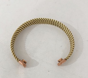 Brass Cuff <b>Bracelet</b> Classic Twisted <b>Rope</b> Design Unisex Jewelry Accessory - Product Image 3