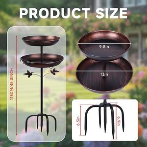 Bebedero para pájaros de metal importado de diseño moderno para decoración de jardín y para que los pájaros pequeños beban agua cómodamente cada mañana - Product Image 4