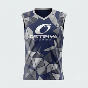 Camiseta Deportiva Ostriya International para Hombre, sin Mangas, Cuello en V, Sólida, Transpirable, 100% Poliéster, Tejido Jersey, Corte Regular - Product Image 5