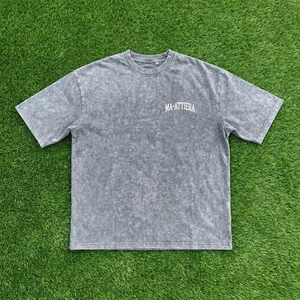 Men's T Shirt Gray Acid Wash Text Graphic Crew Neck Short Sleeve Oversized Fit Casual Streetwear <b>Tshirt</b> Clothes - Product Image 6