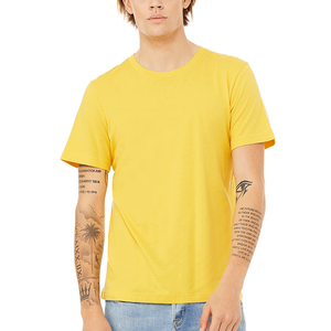 Men Front Logo Short Sleeve Crew T-<b>Shirt</b> <b>Gold</b> 100% Cotton Quick Dry Breathable - Product Image 3