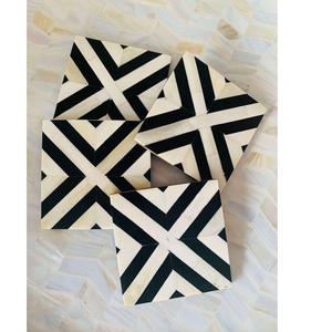 Ensemble de dessous-de-verre en os incrusté faits à la main, accessoires de table haut de gamme - Product Image 5