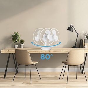 Ventilatore da tavolo bianco da 12 pollici con 3 velocità regolabili e oscillazione FT30 8MBWV - Product Image 3