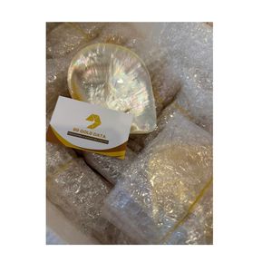 Assiette à gâteau en nacre noire et or, super légère et réfléchissante, assiette à gâteau délicate en coquille d'huître naturelle, 10-15 cm - Product Image 3