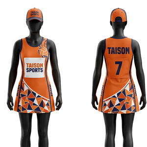 Uniforme de netball en polyester et élasthanne de qualité supérieure 200 GSM, jaune et bleu, avec panneau latéral en maille, logo personnalisé par sublimation - Product Image 6