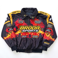 Veste de course automobile personnalisée haut de gamme entièrement brodée pour homme, en coton, style bomber pour moto, service OEM ODM haut de gamme
