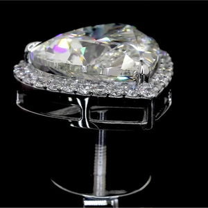 Trendy Design Halo Heart Shape 5 10.00 CT Carat Lab Created Diamond IGI Certified White Gold <b>Stud</b> <b>Earrings</b> for Wedding Party - Product Image 2