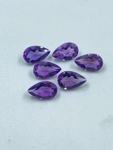 Pierre précieuse améthyste violette de qualité supérieure en forme de poire, pierre en vrac de 4,75 carats, 5x8mm pour la fabrication de bijoux, 6 pièces - Product Image 5