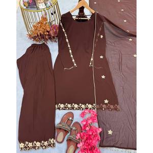 Ensemble de costume de soirée pour femmes de marque avec haut et pantalon palazzo élégant pour les occasions spéciales - Product Image 4