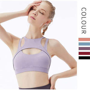 Soutien-gorge de sport pour femme, 92 % polyester, 8 % élasthanne, haut de sport, soutien-gorge de yoga, soutien-gorge de sport côtelé, crop top de sport - Product Image 2