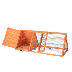 Casetta Classica Retrò in Legno di Abete da 50 Pollici per Animali Domestici di Taglia Grande, Gabbia in Legno per Conigli e Porcellini d'India con Motivo Solido per Piccoli Animali - Product Image 2