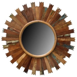 Miroir rond décoratif pour espaces de vie luxueux, artisanat unique inspiré du soleil avec un style moderne élégant - Product Image 2