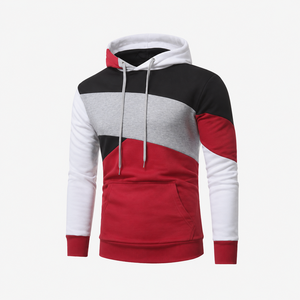 Sweat-shirt à capuche en polaire pour homme, personnalisé, à blocs de couleur, décontracté, vente en gros - Product Image 1