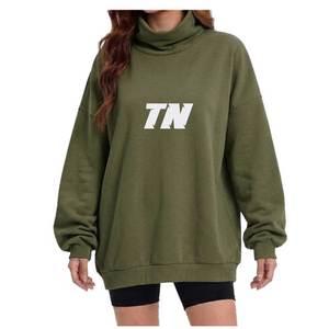 Professional Quality Women's Casual Mockneck Long Sleeve Pullover Sweatshirt <b>Drop</b> Shoulder Mock Neck Cotton Autumn Front Logo - Product Image 5