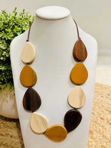 Collar Colgante Geométrico de Madera Hecho a Mano, Estilo Boho, para Mujer, Joyería Elegante para Bodas - Product Image 5
