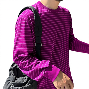 Camiseta de Punto de Manga Larga para Hombre, Cuello Redondo, Corte Regular Informal - Product Image 4