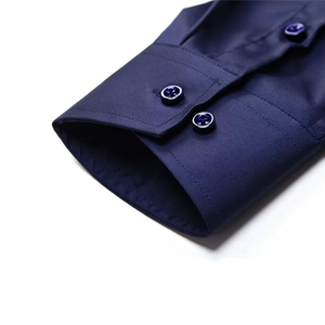 เสื้อเชิ้ตเดรสผู้ชายสุดหรู ปี 2026 ผลิตตามสั่งจากโรงงานโดยตรง สไตล์วินเทจ แขนยาว ระบายอากาศได้ดี เป็นมิตรกับสิ่งแวดล้อม ผ้าฝ้าย 100% คอปกทรงฮอร์น - Product Image 5