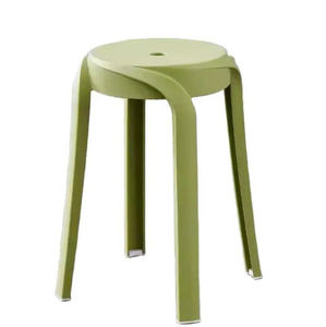 Tabouret en plastique durable empilable avec base antidérapante, design moderne et minimaliste pour l'ameublement de la maison - Product Image 4