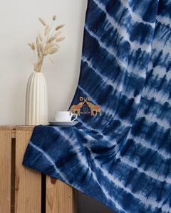 Nueva Colección de Paneles de Cortina de Algodón Shibori Indigo Hechos a Mano, Juego de 2 con Tinte Anudado para Puerta y Ventana - Product Image 4
